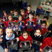 Melbourne's Sholem Aleichem College students showing support for kidnapped Israeli soldier Gilad Shalit 5 years after his capture. Photo: Peter Haskin