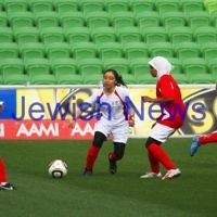 17-2-12. Girls with Heart exhibition match at AAMI Park. Photo: Peter Haskin