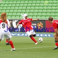 17-2-12. Girls with Heart exhibition match at AAMI Park. Photo: Peter Haskin