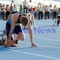 15-4-12. Athletics Australia Nationals at Lakeside Stadium Albert Park. Steve Soloman, defending national 400m champion. Photo: Peter Haskin 15-4-12. Athletics Australia Nationals at Lakeside Stadium Albert Park. Steve Soloman, defending national 400m champion. Photo: Peter Haskin