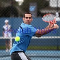 Maccabi Tennis pennent . 26-5-12. Asaf Nagar. Photo: Peter Haskin