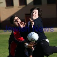 On Friday morning 15/6/2012 AJAX Football Club, represented by Warren Steinberg and Luke Jankie, responded to an invitation by Josh, one of the Access Inc. adults, to conduct a footy clinic at Caulfield Park. There were 10 Access adults with disabilities who walked with Luke and Wazza to Caulfield Park for a training session of kicking, marking, handballing and generally having fun outdoors with a footy. Photo: Peter Haskin On Friday morning 15/6/2012 AJAX Football Club, represented by Warren Steinberg and Luke Jankie, responded to an invitation by Josh, one of the Access Inc. adults, to conduct a footy clinic at Caulfield Park. There were 10 Access adults with disabilities who walked with Luke and Wazza to Caulfield Park for a training session of kicking, marking, handballing and generally having fun outdoors with a footy. Photo: Peter Haskin