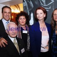 26-7-12. Australian Prime Minister Julia Gillard with the board of the Jewish Holocaust Museum in Melbourne. Photo: Peter Haskin 26-7-12. Australian Prime Minister Julia Gillard with the board of the Jewish Holocaust Museum in Melbourne. Photo: Peter Haskin