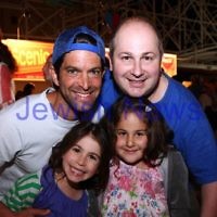 3-10-12. Chabad Youth. Succot at Luna Park, Melbourne. Joshua Goldstadt (left), Steven Joffe. Jayda Goldstadt-Joffe, Isabella Joffe. Photo: Peter Haskin 3-10-12. Chabad Youth. Succot at Luna Park, Melbourne. Joshua Goldstadt (left), Steven Joffe. Jayda Goldstadt-Joffe, Isabella Joffe. Photo: Peter Haskin