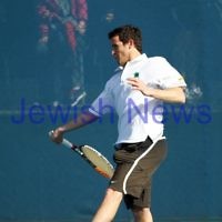 30-9-12. Victorian Jewish Tennis Championships. Paul Arber def Luke Goldberg, 6 - 1, 6 - 3. Paul Arber. Photo: Peter Haskin