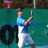 30-9-12. Victorian Jewish Tennis Championships. Paul Arber def Luke Goldberg, 6 - 1, 6 - 3. Luke Goldberg. Photo: Peter Haskin