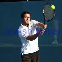 30-9-12. Victorian Jewish Tennis Championships. Paul Arber def Luke Goldberg, 6 - 1, 6 - 3. Paul Arber. Photo: Peter Haskin
