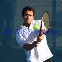 30-9-12. Victorian Jewish Tennis Championships. Paul Arber def Luke Goldberg, 6 - 1, 6 - 3. Paul Arber. Photo: Peter Haskin