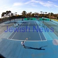 30-9-12. Victorian Jewish Tennis Championships. Paul Arber def Luke Goldberg, 6 - 1, 6 - 3. Photo: Peter Haskin