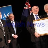 Former Australian Prime Minister John Howard received the inauguralAustralia/Israel & Jewish Affairs Council (AIJAC) Award recognising distinguished Leadership. Photo: Ingrid Shakenovsky
