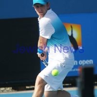 Australian Open 2013. Round 2. Jesse Levine (CAN) lost to  Gilles Simon (FRA) (14) 2-6 6-3 7-6 6-2.   Photo: Peter Haskin