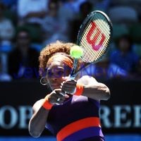 Australian Open 2013. Womens singles. Round 3. Serena Williams (USA) (3) def  Ayumi Morita (JPN) 6-1 6-3.  Photo: Peter Haskin