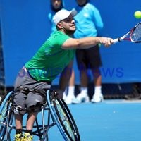 Australian Open 2013. Qtr finals, mens wheelchair. Adam Kellerman (AUS) (right) lost to Stefan Olsson (SWE) 6-4 6-3. Olsson. Photo: Peter Haskin Australian Open 2013. Qtr finals, mens wheelchair. Adam Kellerman (AUS) (right) lost to Stefan Olsson (SWE) 6-4 6-3. Olsson. Photo: Peter Haskin