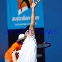 9-1-13. Australian Open Qualifiers. Dudi Sela def Sergio Gutierrez-Ferrol. 6-4, 4-1 (ret). Photo: Peter Haskin