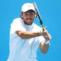 9-1-13. Australian Open Qualifiers. Amir Weintraub def Wayne Odesnik 7-6, 4-6, 6-3. Odesnik . Photo: Peter Haskin 9-1-13. Australian Open Qualifiers. Amir Weintraub def Wayne Odesnik 7-6, 4-6, 6-3. Odesnik . Photo: Peter Haskin
