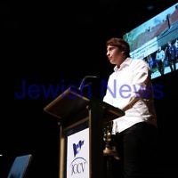4-4-13. Yom Ha Shoah commemoration 2013. Remembering 70 years since the Warsaw Ghetto uprising. Robert Blackwood Hall, Monash University.  Photo: Peter Haskin