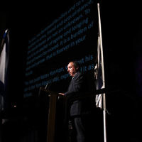 14-4-13. Yom Ha Zikaron at Robert Blackwood Hall, Monash University. Israeli Ambassador, Yuval Rotem. Photo: Peter Haskin 14-4-13. Yom Ha Zikaron at Robert Blackwood Hall, Monash University. Israeli Ambassador, Yuval Rotem. Photo: Peter Haskin