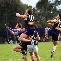 24-8-13. AJAX defeated Caulfield Grammarians by 73 points in the final match of the season. Jake Lew, Jason Seidle and Eugene Routman fly for a mark. Photo: Peter Haskin 24-8-13. AJAX defeated Caulfield Grammarians by 73 points in the final match of the season. Jake Lew, Jason Seidle and Eugene Routman fly for a mark. Photo: Peter Haskin
