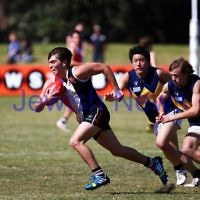 15-9-13. AJAX U 19 grand final versus Whitefriars at Trevor Barker Oval, Sandringham. AJAX were defreated by Whitefriars by 8 points in extra time. Scores were level at half time and full time.  Brandon Joel. Photo: Peter Haskin
