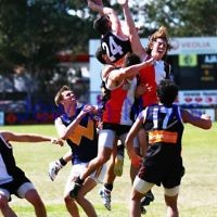 15-9-13. AJAX U 19 grand final versus Whitefriars at Trevor Barker Oval, Sandringham. AJAX were defreated by Whitefriars by 8 points in extra time. Scores were level at half time and full time.  Photo: Peter Haskin