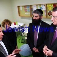 12-8-13. Hamerkaz Centre. Victorian Premier Dr Denis Napthine visits the new Centre to officially open the Lamdini School. Premier Napthine talking with project manager Moshe Meydan. Photo: Peter Haskin 12-8-13. Hamerkaz Centre. Victorian Premier Dr Denis Napthine visits the new Centre to officially open the Lamdini School. Premier Napthine talking with project manager Moshe Meydan. Photo: Peter Haskin