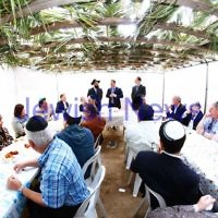 24-9-13. Succot in the Melbourne CBD. Chabad of Melbourne hosting lunch in their succah in the City Square.  Photo: Peter Haskin