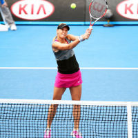 19-1-14. Australian Open 2014. Womens doubles. Round 3. Shahar Peer (ISR) / Silvia Soler-Espinosa (ESP) def. Lucie Hradecka (CZE) /  Michaella Krajicek (NED) 4-6 7-6 6-2. Photos: Peter Haskin