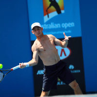 8-1-14. Australian Open.Dudi Sela on practice courts.  Photo: Peter Haskin