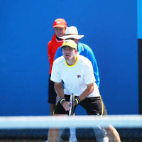 17-1-14. Australian Open 2014. Mens Doubles. Round 1. Jonathan Erlich/Andy Ram lost to Daniele Bracciali (ITA)/Alexandr Dolgopolov (UKR) 6-7 6-4 3-6. Photo: Peter Haskin