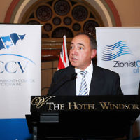 11-6-13. ZCV Yom Ha atzmaut cocktail party at the Windsor Hotel, Melbourne.  Yuval Rotem. Photo: Peter Haskin