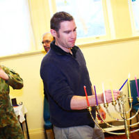 5-12-13. Last day of Chanukah. East Melbourne Hebrew Congregation. Rabbi David Gutnick, Jewish Chaplain with the Australian Defense Force, organised a candle lighting ceremony incorporating members of the ADF and guests that included Felix and Yvonne Sher, parents of Private Greg Sher who was killed in Afganistran.  Photo: Peter Haskin