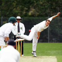 10-11-13. Cricket. AJAX first XI v Monash at Monash University. Zev Aron. Photo: Peter Haskin