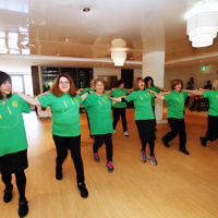 17-11-13. Mitzvah Day 2013. ZOOZ Israeli dancing entertaining residents at Gary Smorgon House. Photo: Peter Haskin