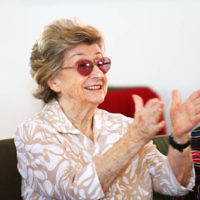 17-11-13. Mitzvah Day 2013. ZOOZ Israeli dancing entertaining residents at Gary Smorgon House. Photo: Peter Haskin