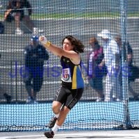 16-2-14. Victorian Junior Athletics Championships. Hammer throw. Lakeside Stadium. Photo: Peter Haskin