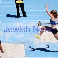 16-2-14. 2014 Victorian Junior Athletics Championships. Lakeside Stadium. Piper Montag on her way to winning the U 15 Women's Triple Jump. Photo: Peter Haskin