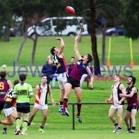 26-4-14. AJAX lost to Old Haileybuty by 27 points at Princes Park, Caulfield. Photo: Peter Haskin 26-4-14. AJAX lost to Old Haileybuty by 27 points at Princes Park, Caulfield. Photo: Peter Haskin