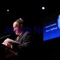 27-4-14. Yom ha Shoah memorial at Robert Blackwood hall, Monash University. Survivor Peter Kolliner giving his testimony. . Photo: Peter Haskin