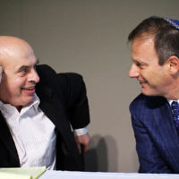 30-3-14. ZFA Biennial Conference 2014. Guest speaker Natan Sharansky chatting with outgoing ZFA president Philip Chester. Photo: Peter Haskin
