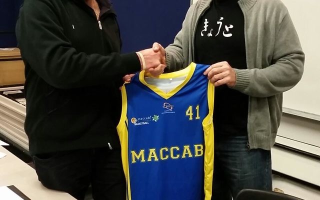 Maccabi’s Mark Garkawe (left) with new youth league coach, Al Westover.