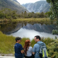 Danny Adler and his family at the Franz Josef Glacier in New Zealand’s South Island.