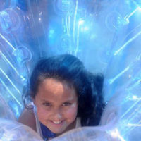 Leonie Ben-Simon entered this photo of Maya Hikri inside a bubble at Chanukah.