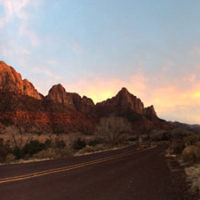 Kate Rudzyn entered this sunset photo taken at Zion Canyon, USA in December 2014.