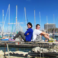 Ashley and Amanda Morris at Tel Aviv Marina.