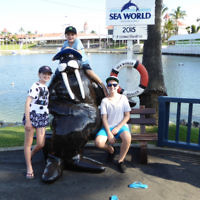 Mathew, Lexi and Jake Joffe of North Bondi at SeaWorld in Queensland