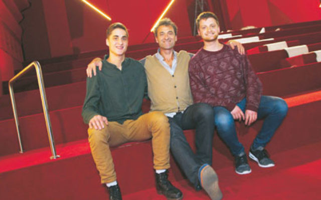 PHOTO of Eddie Tamir and sons Benji (left) and Josh in the new Lido Cinemas in Hawthorn. 
Photo: Peter Haskin