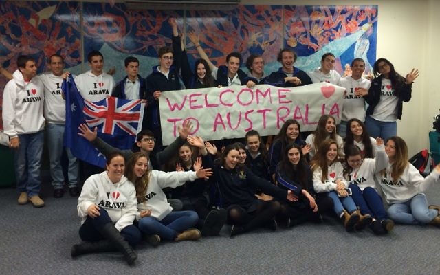 The delegation of Israeli students given a warm welcome at Bialik College.