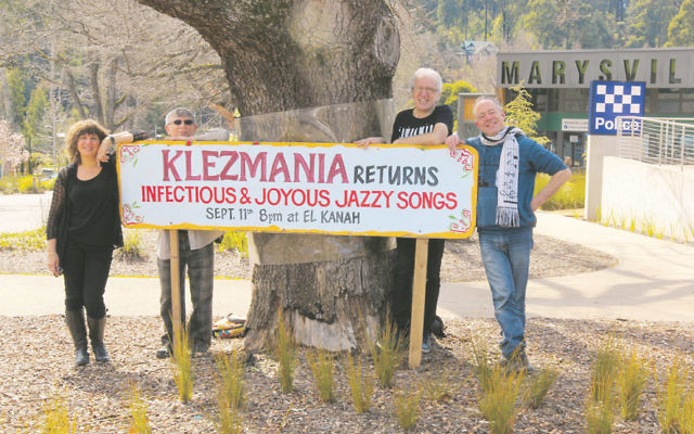 Klezmania is welcomed to Marysville in Victoria’s High Country. From left: Freydi Mrocki, Eugene Belenko, David Krycer and Lionel Mrocki.