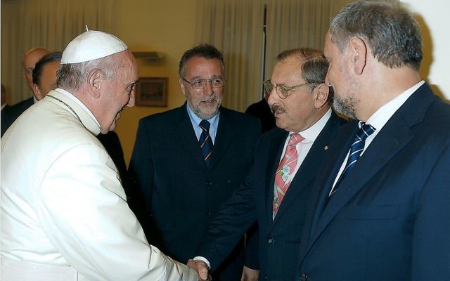 Robert Goot (second from right) during a private papal audience at the
Vatican in 2014.