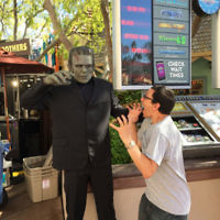 Edward Baral “meets” Frankenstein at Universal Studios.